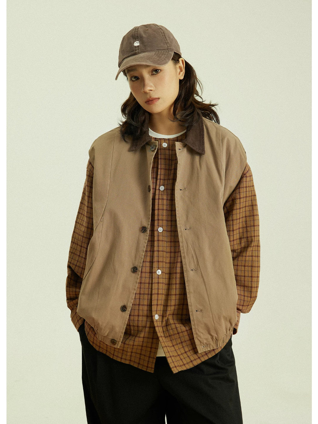 Workwear Vest – Contrast Corduroy Collar | Yamalinclothes