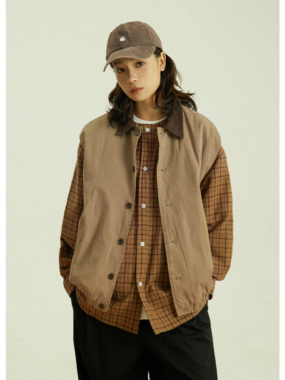 Workwear Vest – Contrast Corduroy Collar | Yamalinclothes