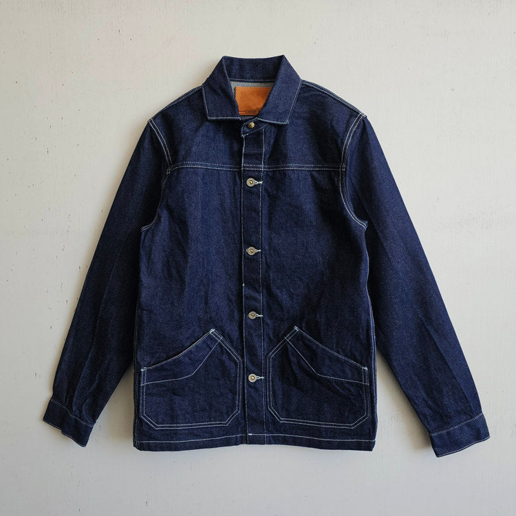 Indigo Denim Jacket – Windsor Collar – Coats Jackets | japanese streetwear | vintage workwear | unisex | Yamalinclothes