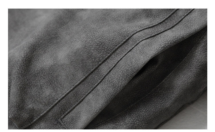 Embroidered Stand Collar Leather Jacket – American Retro Thickened Windproof Unisex – Coats Jackets | japanese streetwear | vintage workwear | unisex | Yamalinclothes