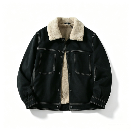 Suede Fleece Workwear Jacket – American Retro Thick Warm Unisex – Japanese vintage | fall outfits 2026 | fall winter outfits | classy winter outfits | lazy comfy outfits | japanese streetwear | vintage workwear | yamalin clothes | Yamalinclothes