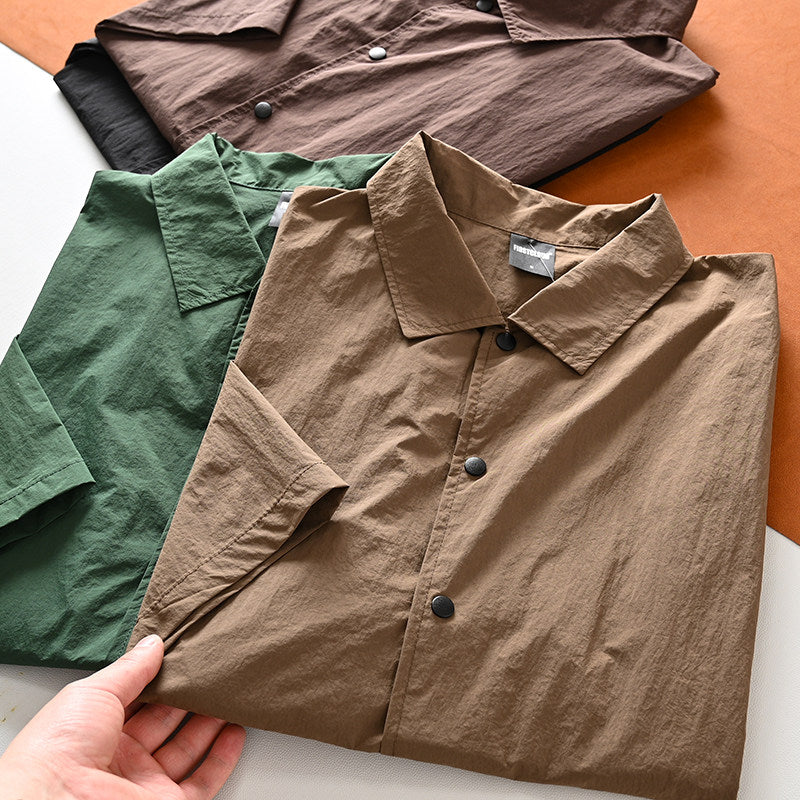 Mountain function + loose wide version! ODM Order! Short-sleeved jacket with lapels for men in summer | Japanese vintage | yamalin clothes | Yamalinclothes