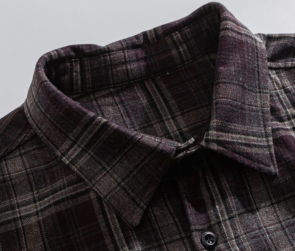 Japanese Vintage Large Plaid Wool-Blend Long-Sleeve Shirt – Oversized Unisex