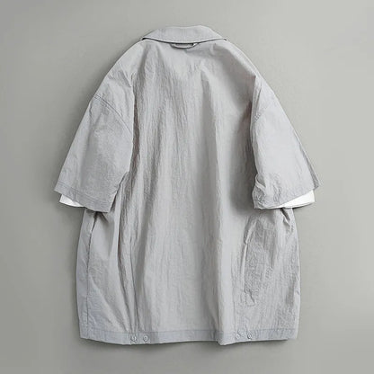 Japanese Retro Loose Short-Sleeve Cargo Shirt – Versatile Nylon Men’s Summer Top – Japanese vintage | yamalin clothes | Yamalinclothes