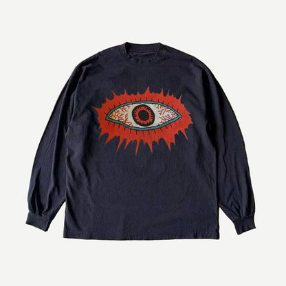 260g Heavyweight Cotton Long Sleeve T-Shirt – Niche Unisex American Retro