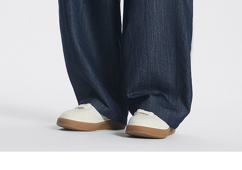 Cationic dyed denim raw color ultra-thin wrinkle-resistant casual jeans