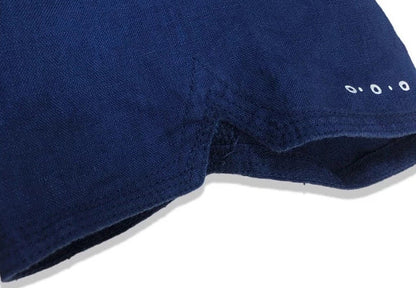 Blue Dyed Denim Print Stitching Shirt – Japanese Retro Unisex Casual