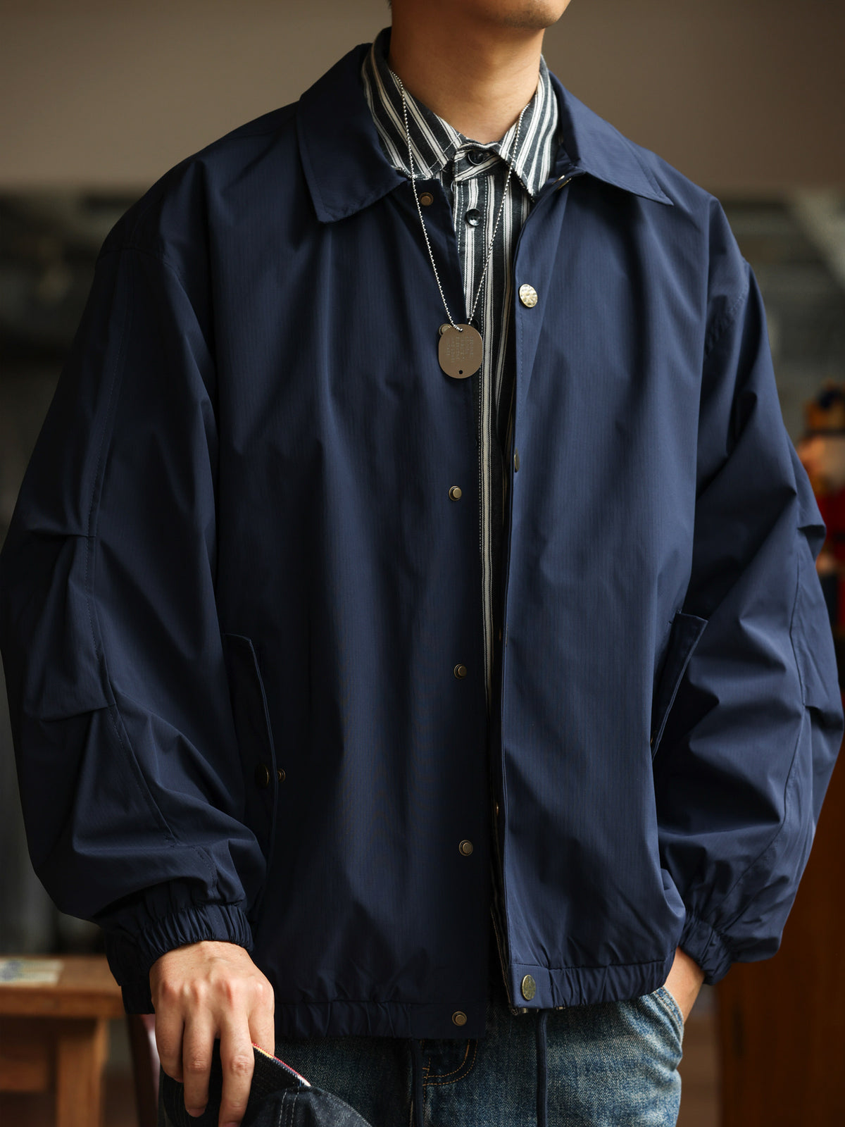 Coach Jacket – Snap Front & Drawstring Hem | Yamalinclothes
