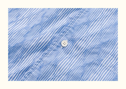 Diamond Texture Striped Short Sleeve Shirt – Loose Unisex Casual Summer