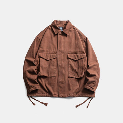 Japanese Vintage Cargo Lapel Jacket – Loose Unisex Spring Autumn – Japanese vintage | yamalin clothes | Yamalinclothes