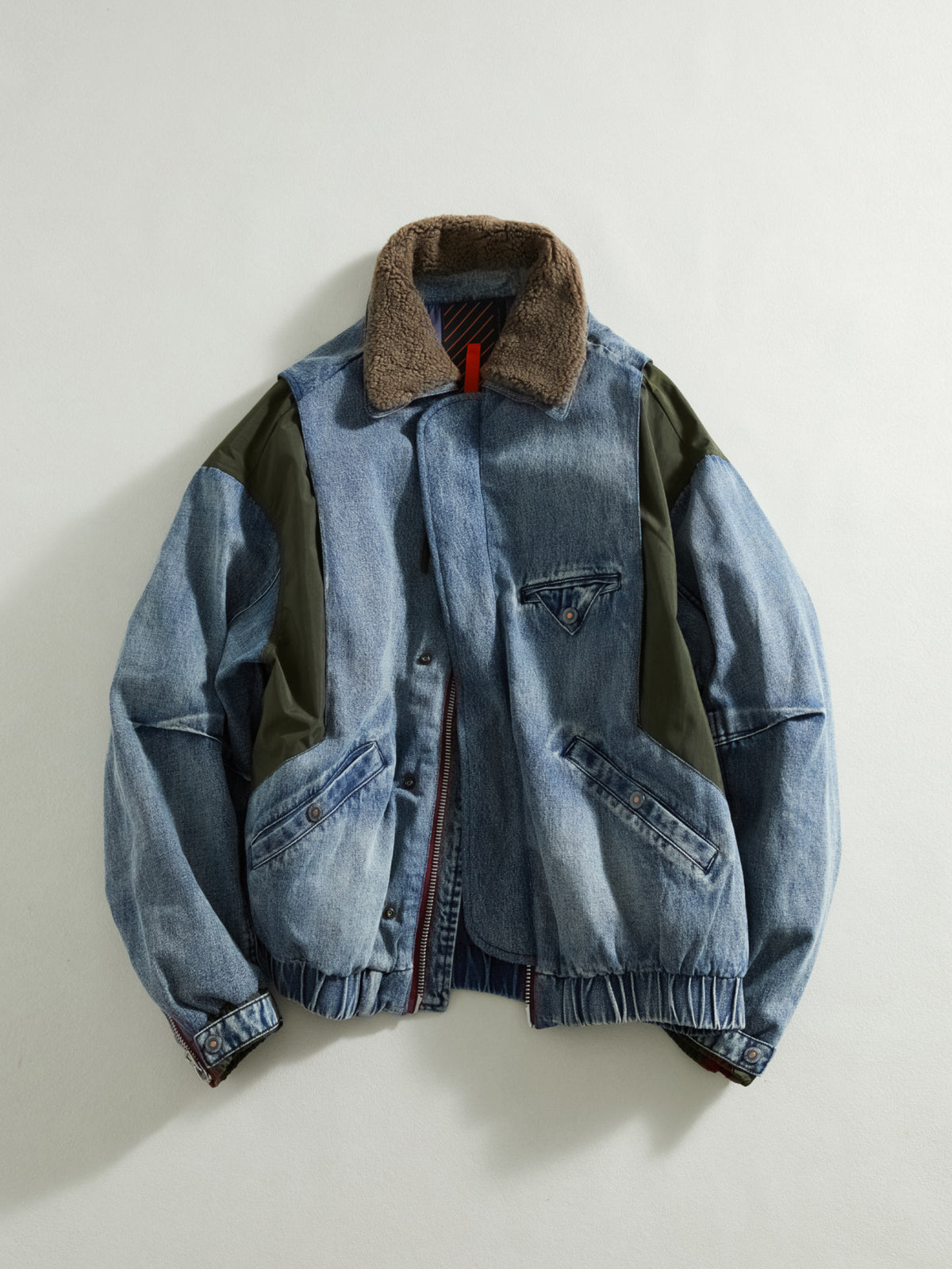 Heavyweight Washed Deconstructed Down Denim Jacket – Oversized Unisex