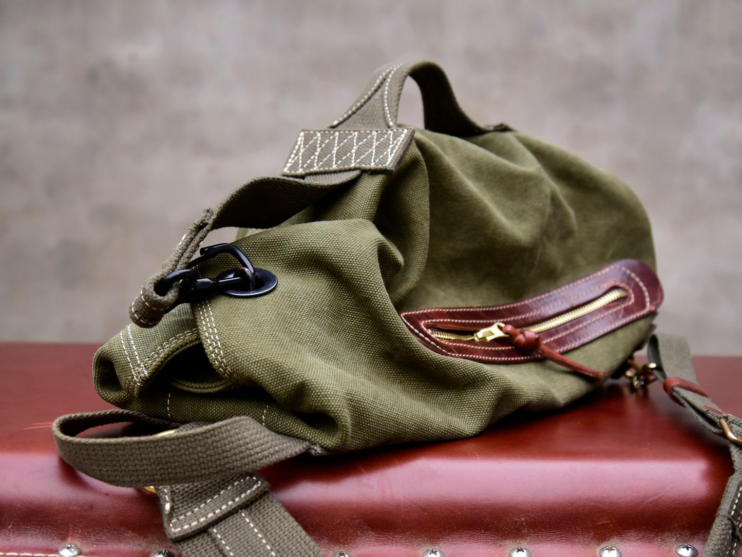 حقيبة كتف واحدة قماش سميك صناعة ثقيلة للرجال، حقيبة كروس عتيقة، حقيبة كاجوال، حقيبة صدر بنمط عسكري 8453