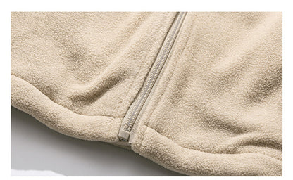 Fleece Padded Stand-Collar Zip Cardigan – Outdoor Oversized Unisex