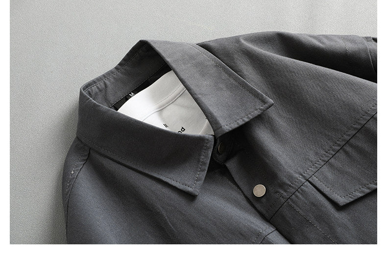 Retro Patchwork Workwear Shirt – Loose Fit Utility Short Sleeve Shirt for Men – Japanese vintage | yamalin clothes | Yamalinclothes