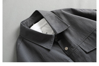 Retro Patchwork Workwear Shirt – Loose Fit Utility Short Sleeve Shirt for Men – Japanese vintage | yamalin clothes | Yamalinclothes