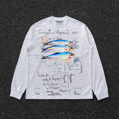 Clearance money! Decadent style light subculture visual American retro patchwork long-sleeved T-shirt high-end top – Japanese vintage | yamalin clothes | Yamalinclothes