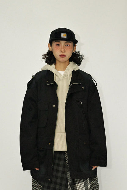 Washed M65 Cargo Jacket – Oversized Military Vintage Coat