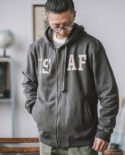Heavy Zip Hoodie – American Retro Military Print Workwear Thickened Unisex – hoodie | japanese streetwear | vintage workwear | unisex | Yamalinclothes