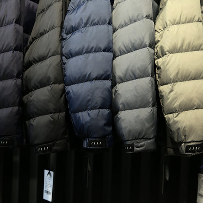 Men's Plus Size Lightweight High-Fluffy Down Jacket - Winter Stand Collar Warm Export Overstock Coat