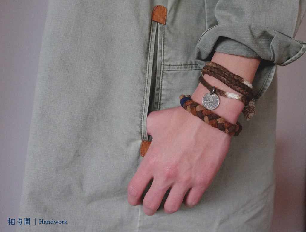 Sixpenny Lucky Coin Plant Dyed Woven Hand Strap National Fashion Original Necklace Bracelet Dual-Use