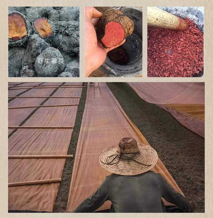 Wild Silk Cuban Collar Half Sleeve Shirt Men's Dye Yam Dyed Tussah Silk Aloha Retro Short Sleeve Shirt Summer