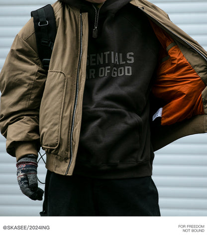 Men's American Trendy Flight Jacket - 90% White Duck Down Warm Workwear Coat