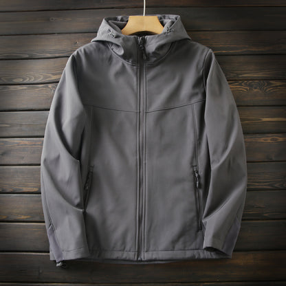 Men's Premium Fleece Thermal Soft Shell Jacket - Autumn Windproof Waterproof Thickened Hooded Coat