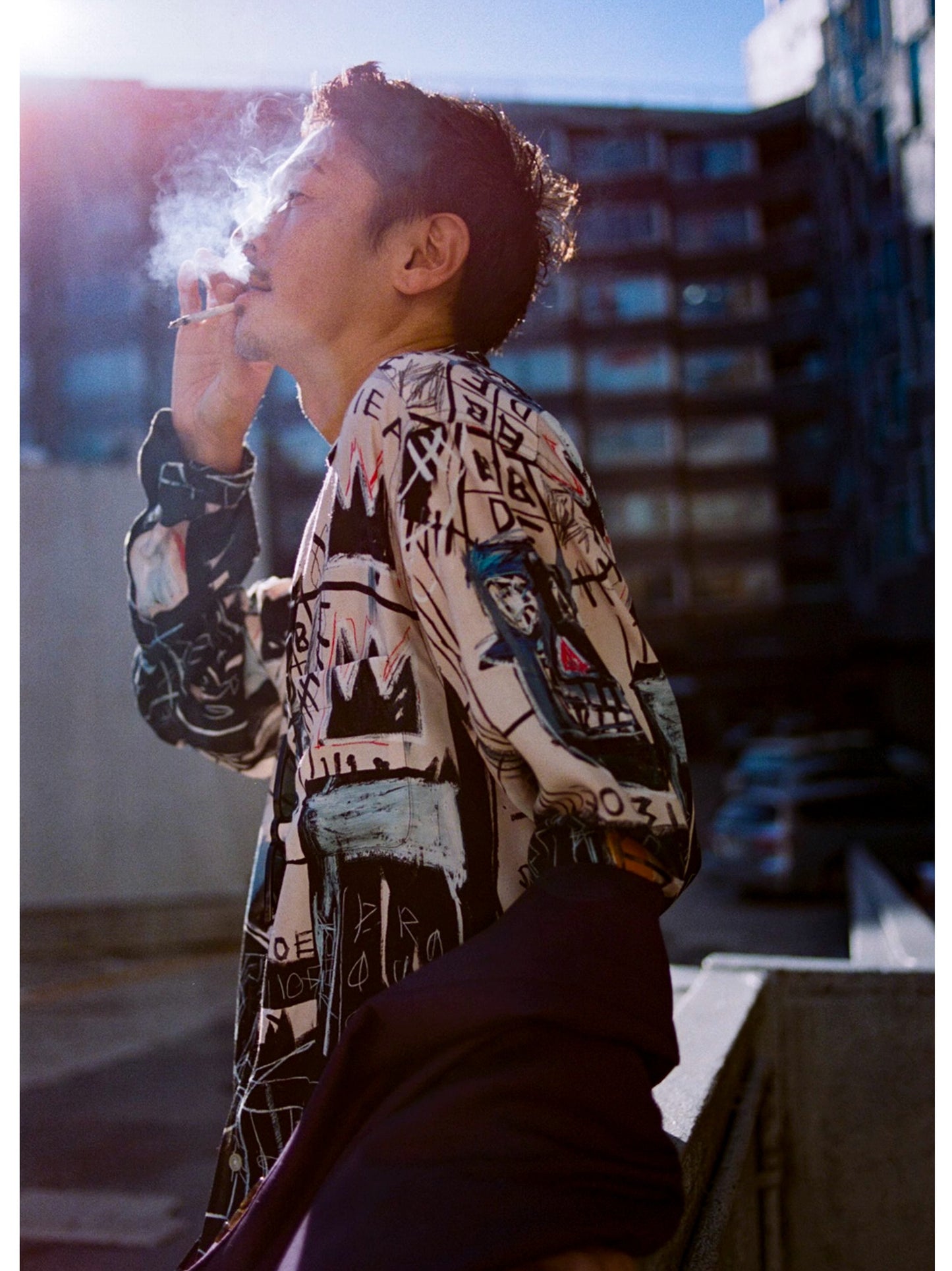 Wacko Maria Basquiat Print Long-Sleeve Shirt – Japanese Retro Graffiti (Unisex)