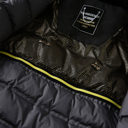 Men's Winter Outdoor 700 Fill Power Down Jacket - Windproof Waterproof Hooded Mid-Length Cold-Resistant Coat