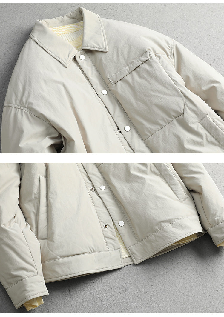 Men's CMZK Japanese Minimalist Down Jacket - 90% Duck Down Lightweight Lapel Light Luxury Coat