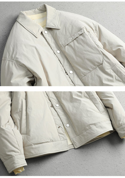 Men's CMZK Japanese Minimalist Down Jacket - 90% Duck Down Lightweight Lapel Light Luxury Coat