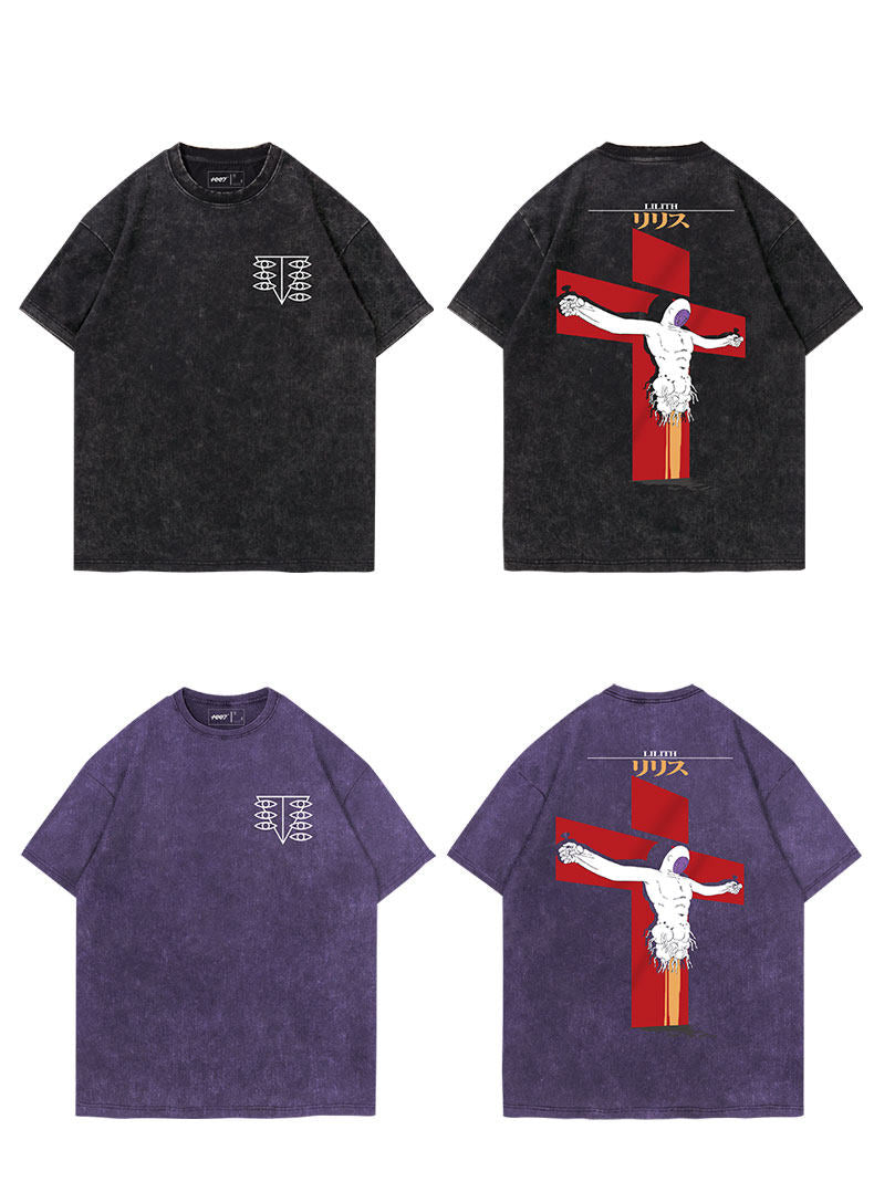 Evangelion Lilith T-Shirt - Washed Vintage Anime Cotton Tee (Unisex)
