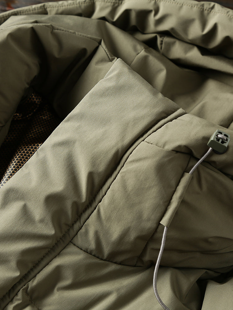 Men's Plus Size 800 Fill Power Mid-Length Down Jacket - Euro-American Style Hooded Thickened Cold-Resistant Warm Coat