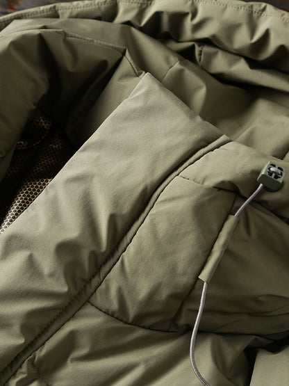 Men's Plus Size 800 Fill Power Mid-Length Down Jacket - Euro-American Style Hooded Thickened Cold-Resistant Warm Coat