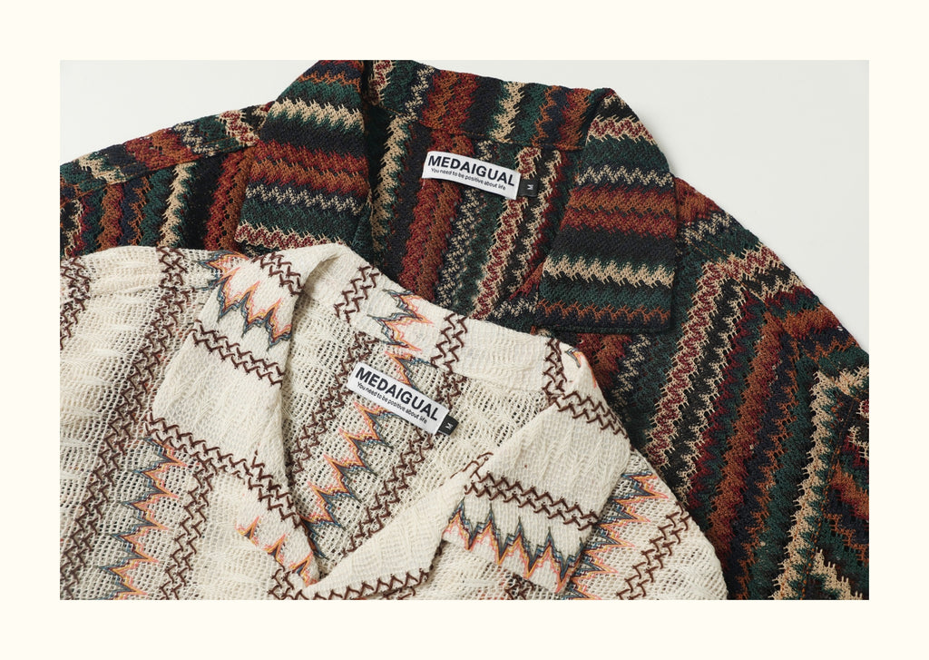 Loose Fit Japanese Style Summer Breathable Hollow Out Casual Shirt