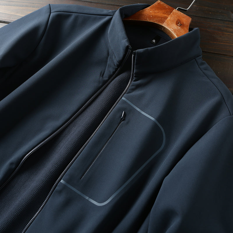 Men's Plus Size European American Style Soft Shell Jacket - Autumn Winter Windproof Waterproof Fleece Coat