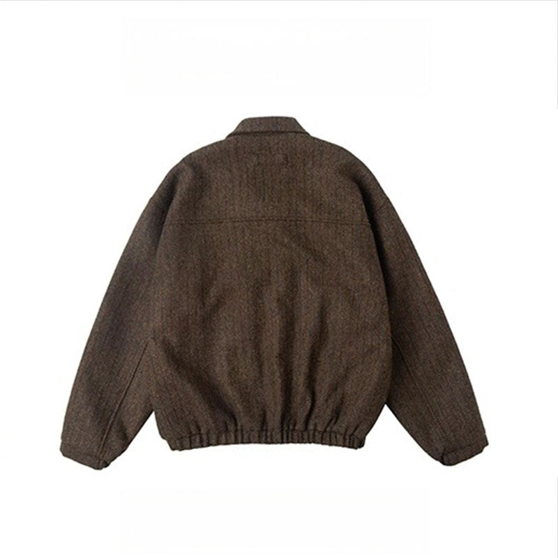 Japanese Style Wool Blend Coat - Vintage Turn-Down Collar Jacket (Unisex)