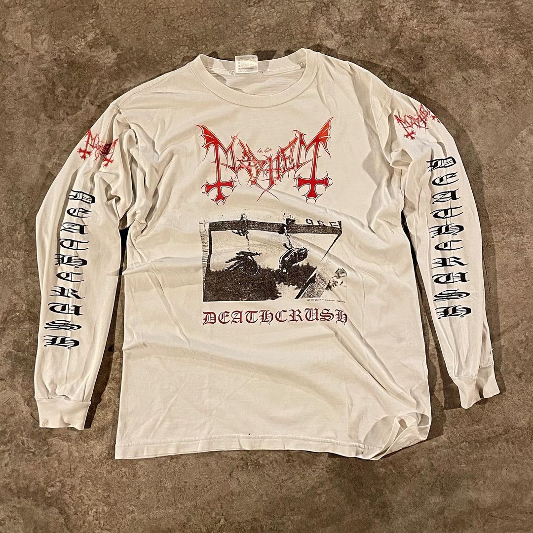 Mayhem Metal Band Deathcrush Album Cover Versatile European and American Style Long Sleeve T-Shirt