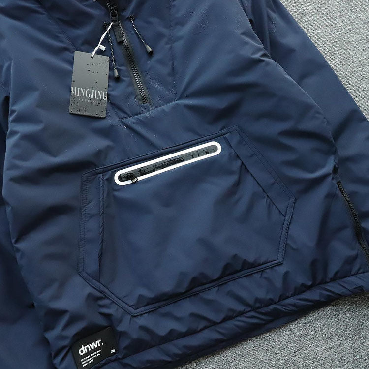 Unisex Outdoor Cotton Jacket - Export Spain Windproof Water-Resistant Hooded Loose Casual Coat