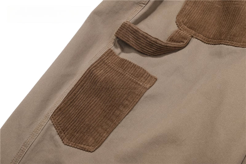 Japanese Cityboy Fashion Brand Loose Street Leisure Corduroy Trousers Washed All-Matching Straight Couple Overalls