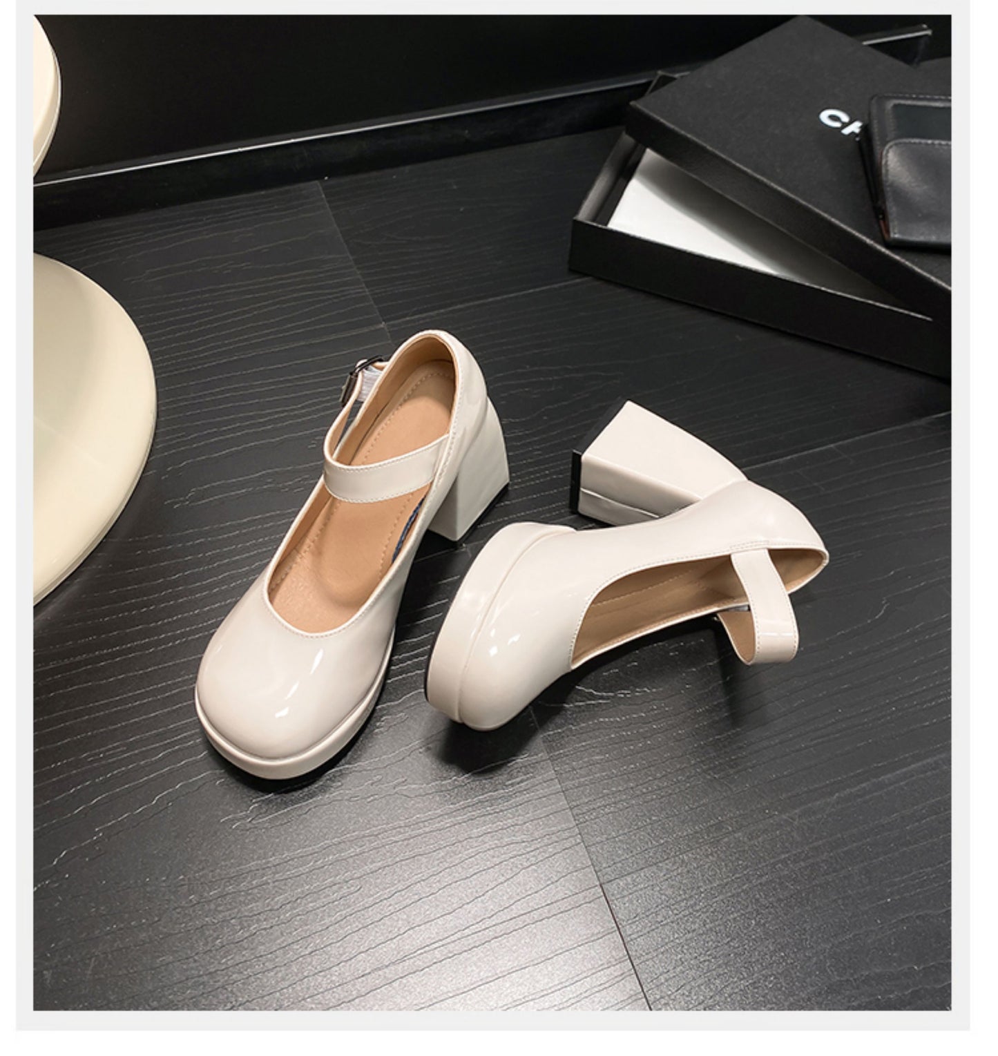 Women's French Style Mary Jane Wedding Shoes - Waterproof Platform Chunky Heel Elegant Bridesmaid Shoes