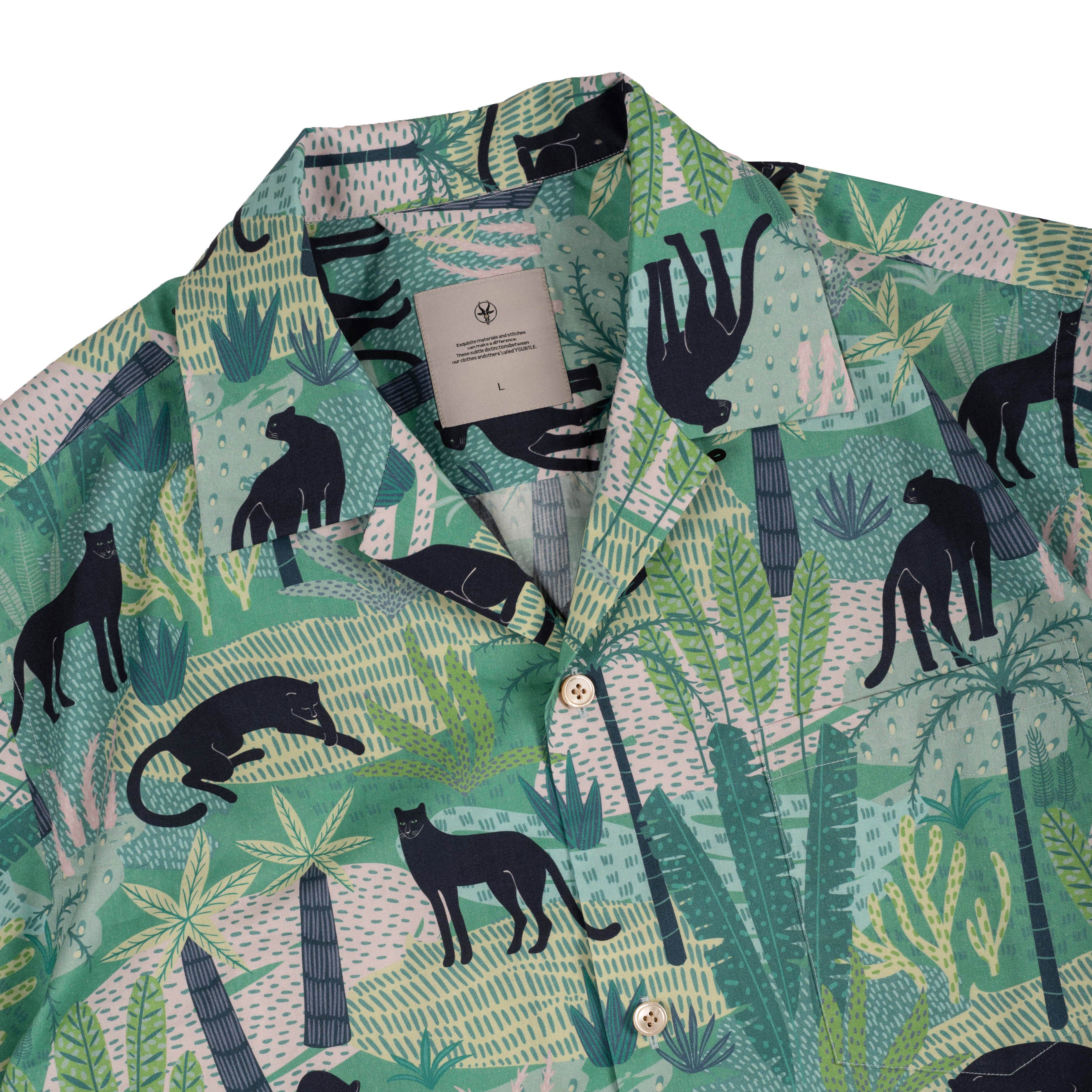 Retro Cuban-Collar Hawaiian Print Short-Sleeve Shirt – 100% Cotton Summer (Unisex)