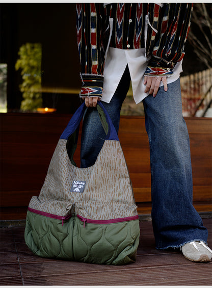 Original 2025 Spring New Retro Patchwork Design Single Shoulder Handbag Large Capacity Commuter Bag