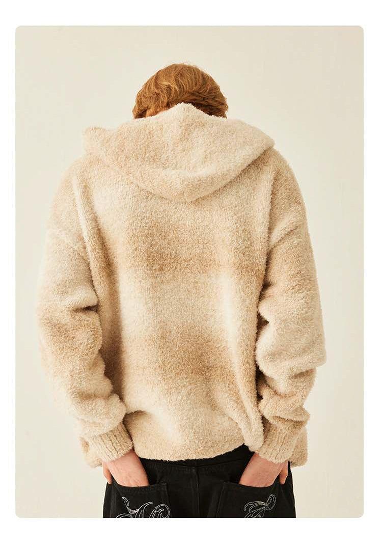 MEDRIA Retro Colorful Hoodie Knitwear for Men and Women Autumn Winter National Trend Loose Lazy Style Warm Sweatshirt Couple Outfit