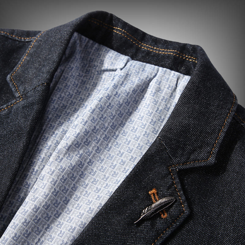 European Heavyweight Denim Workwear Blazer - Motorcycle Jacket (Men)