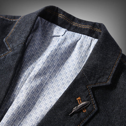 European Heavyweight Denim Workwear Blazer - Motorcycle Jacket (Men)