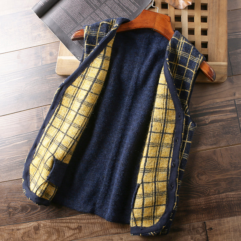 Heavy goods Italian order! Mohair + wool autumn and winter men's knitted cardigan sweater vest
