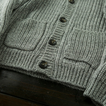 Wool Stand-Collar Knit Cardigan – Thickened Oversized Unisex