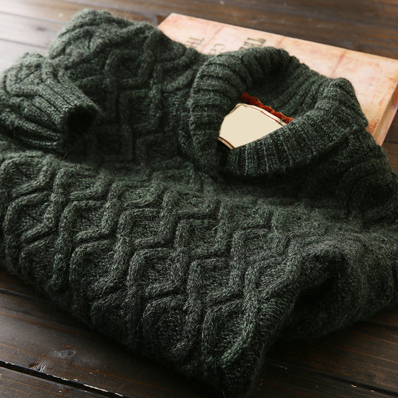 X07 Heavy hard goods 100/wool Italian custom foreign trade original order tail goods men's thick knitted sweater coat