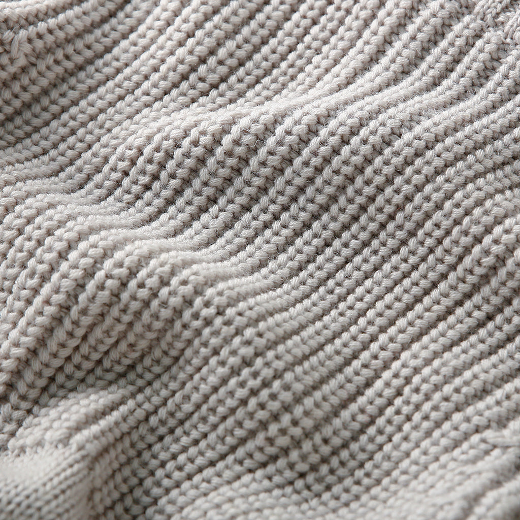 Italian Pure Wool Stand-Collar Cardigan – 100% Heavyweight Knit Sweater Jacket for Autumn/Winter